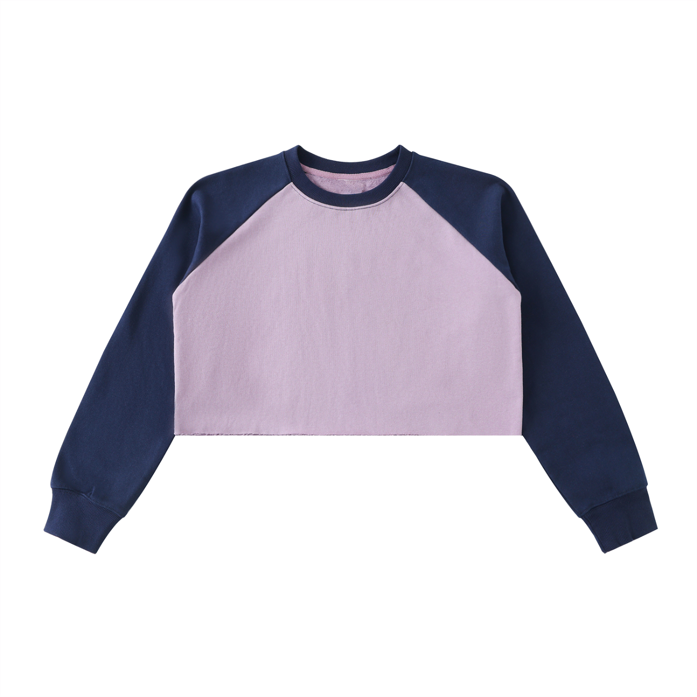 Aes Avera Raw-Hem Color-Block Raglan Crop Sweatshirt
