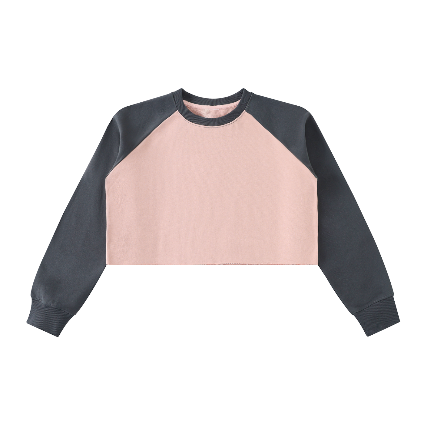 Aes Avera Raw-Hem Color-Block Raglan Crop Sweatshirt