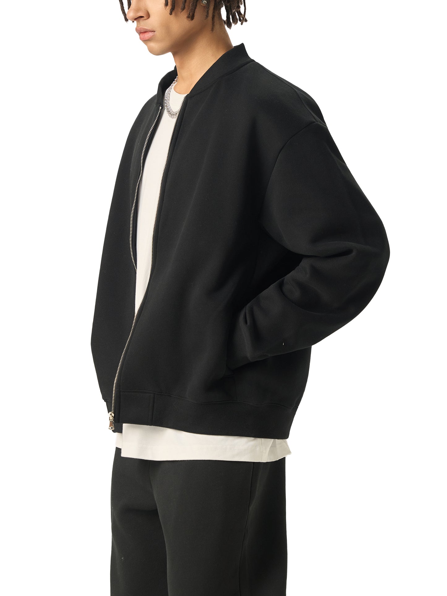 Aes Avera Essential Zip-Up Fleeced Varsity Jacket