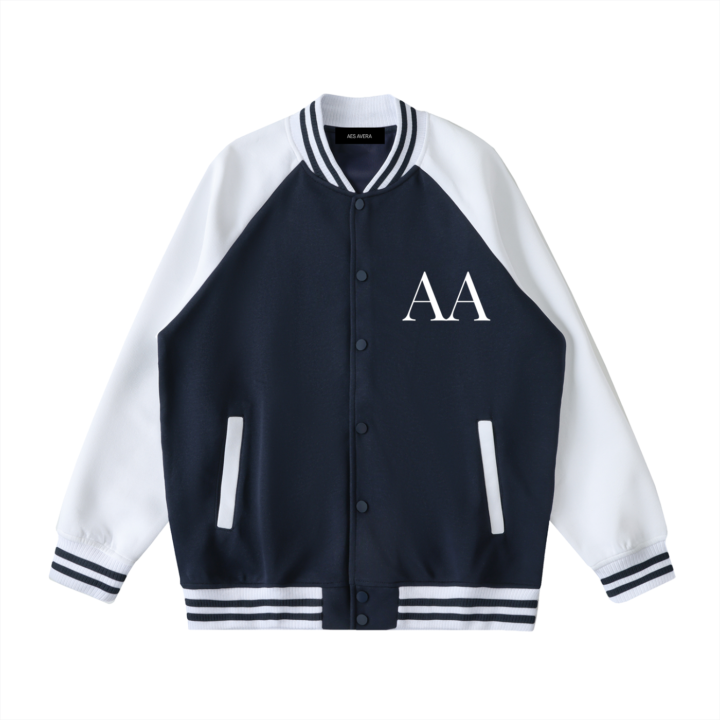 Aes Avera Two Tone Raglan Sleeve Varsity Jacket