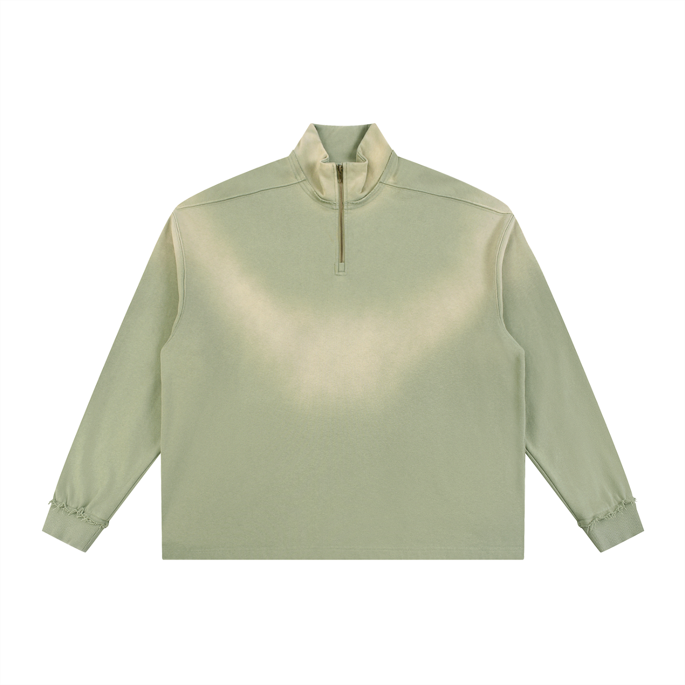 Aes Avera Sun Fade Raw Edge Quarter-Zip Sweatshirt