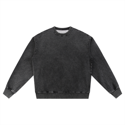 Snow Wash Oversized Crewneck Sweatshirt