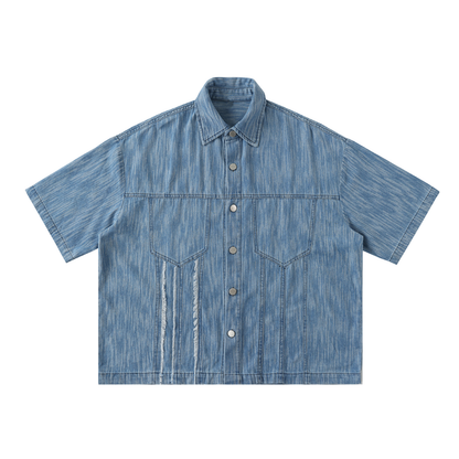 Aes Avera Distressed Wash Short-Sleeve Shirt