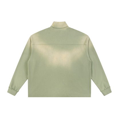 Aes Avera Sun Fade Raw Edge Quarter-Zip Sweatshirt