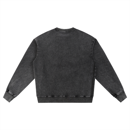 Snow Wash Oversized Crewneck Sweatshirt