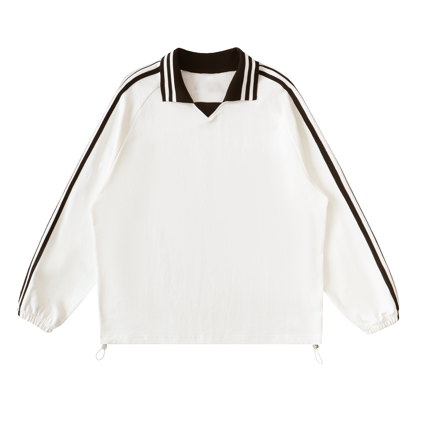 Aes Avera Contrast Striped Lapel Collar Sweatshirt