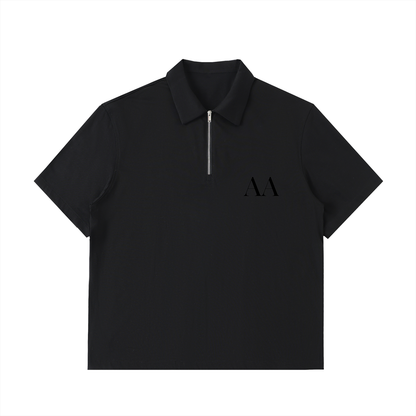 Half-Zip Cotton Polo Shirt