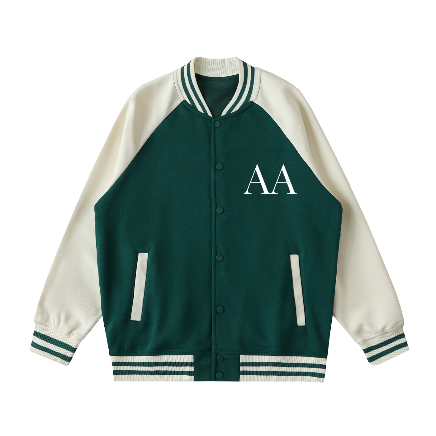 Aes Avera Two Tone Raglan Sleeve Varsity Jacket