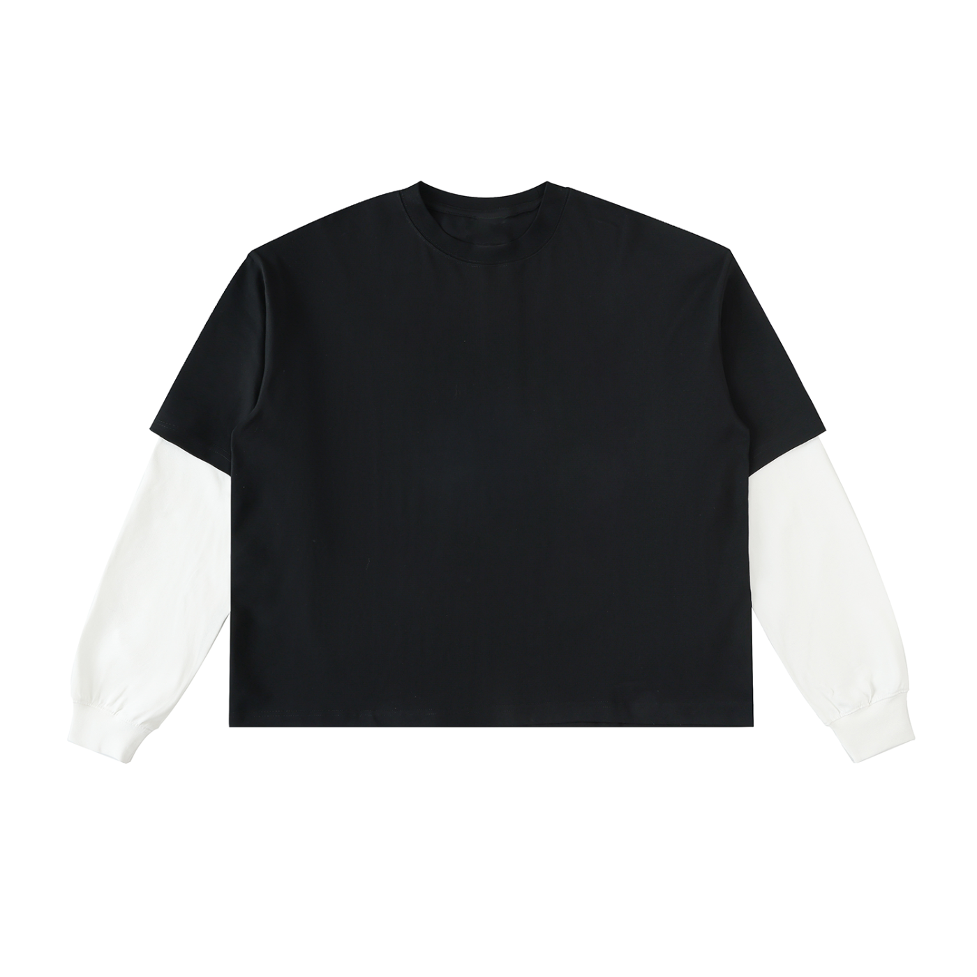 Aes Avera Layered Contrast Sleeve Cotton T-Shirt