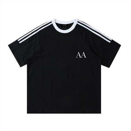 Aes Avera Contrast Tape Crewneck Cotton T-Shirt