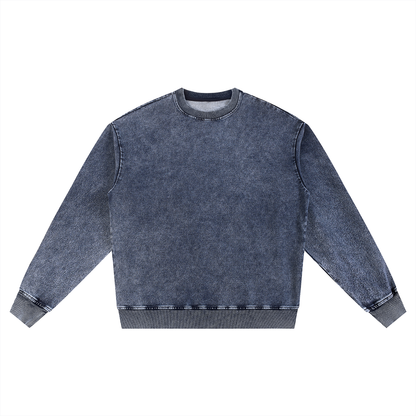 Snow Wash Oversized Crewneck Sweatshirt