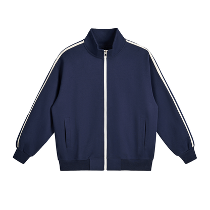 Aes Avera Contrast Side-Stripe Stand Collar  Jacket