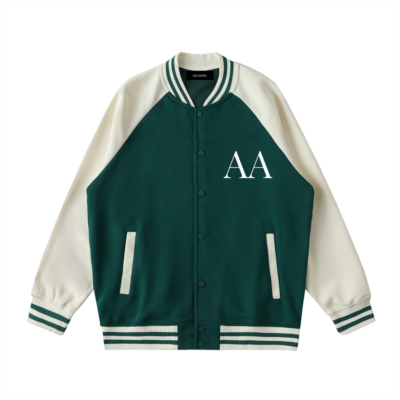 Aes Avera Two Tone Raglan Sleeve Varsity Jacket