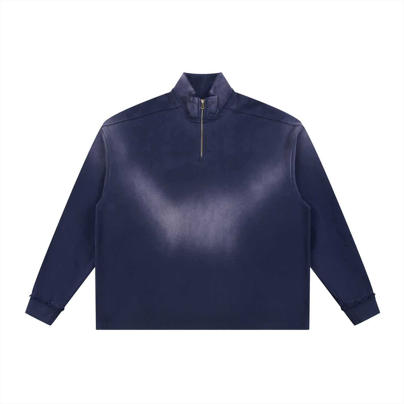 Aes Avera Sun Fade Raw Edge Quarter-Zip Sweatshirt