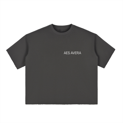 Aes Avera Boxy Half-Sleeve Raw-Edge T-Shirt
