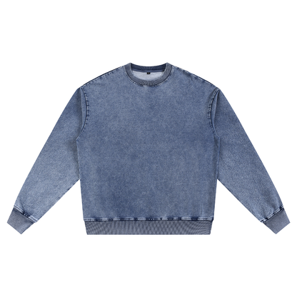 Snow Wash Oversized Crewneck Sweatshirt