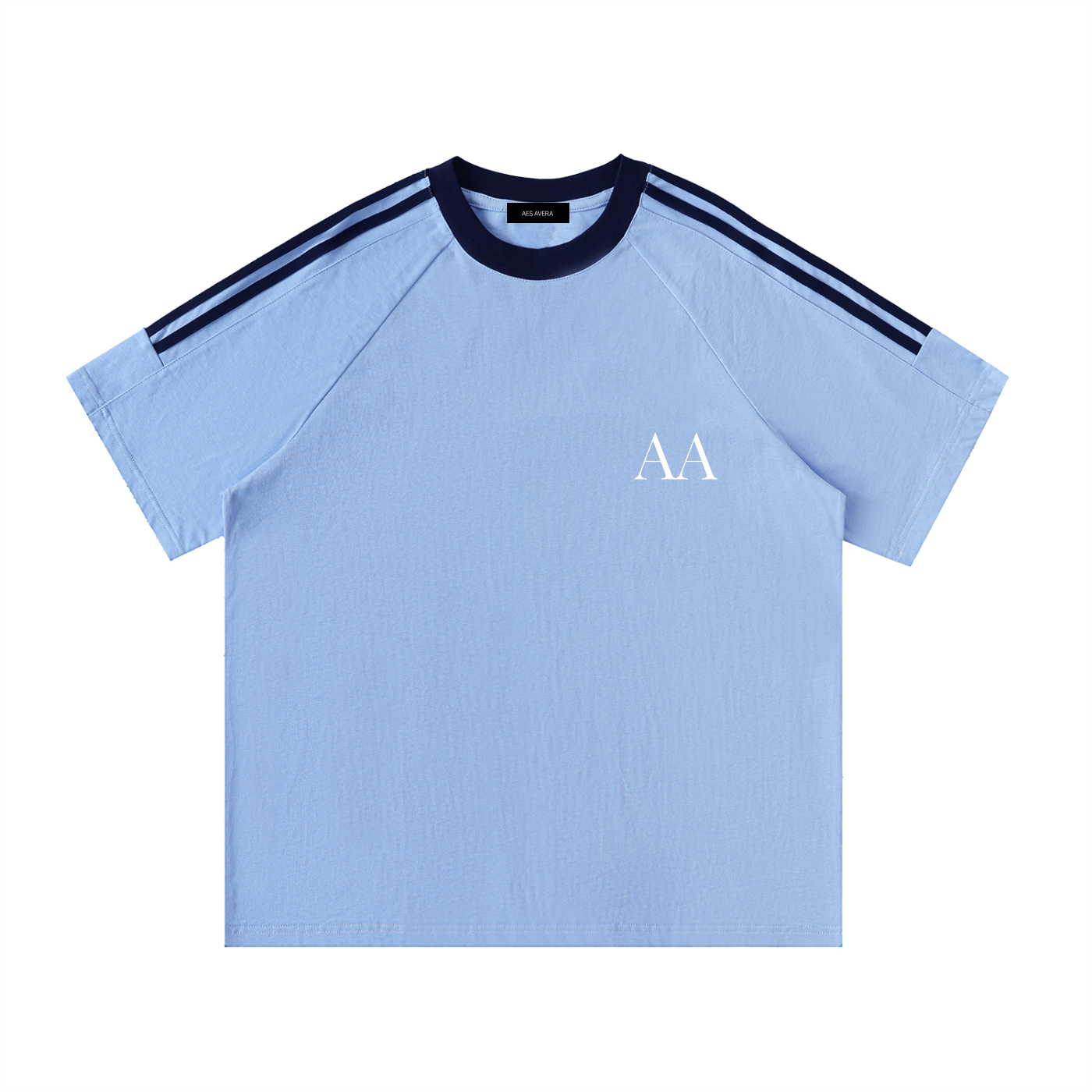 Aes Avera Contrast Tape Crewneck Cotton T-Shirt