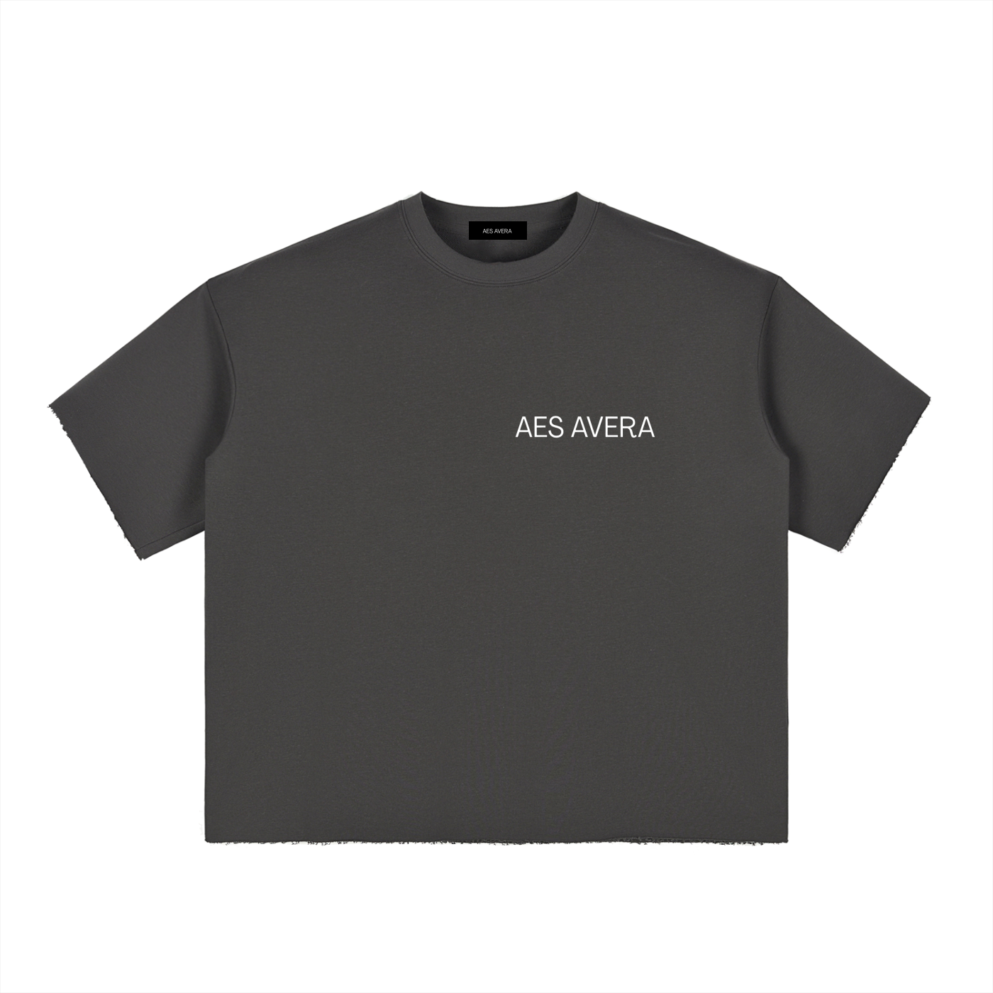 Aes Avera Boxy Half-Sleeve Raw-Edge T-Shirt