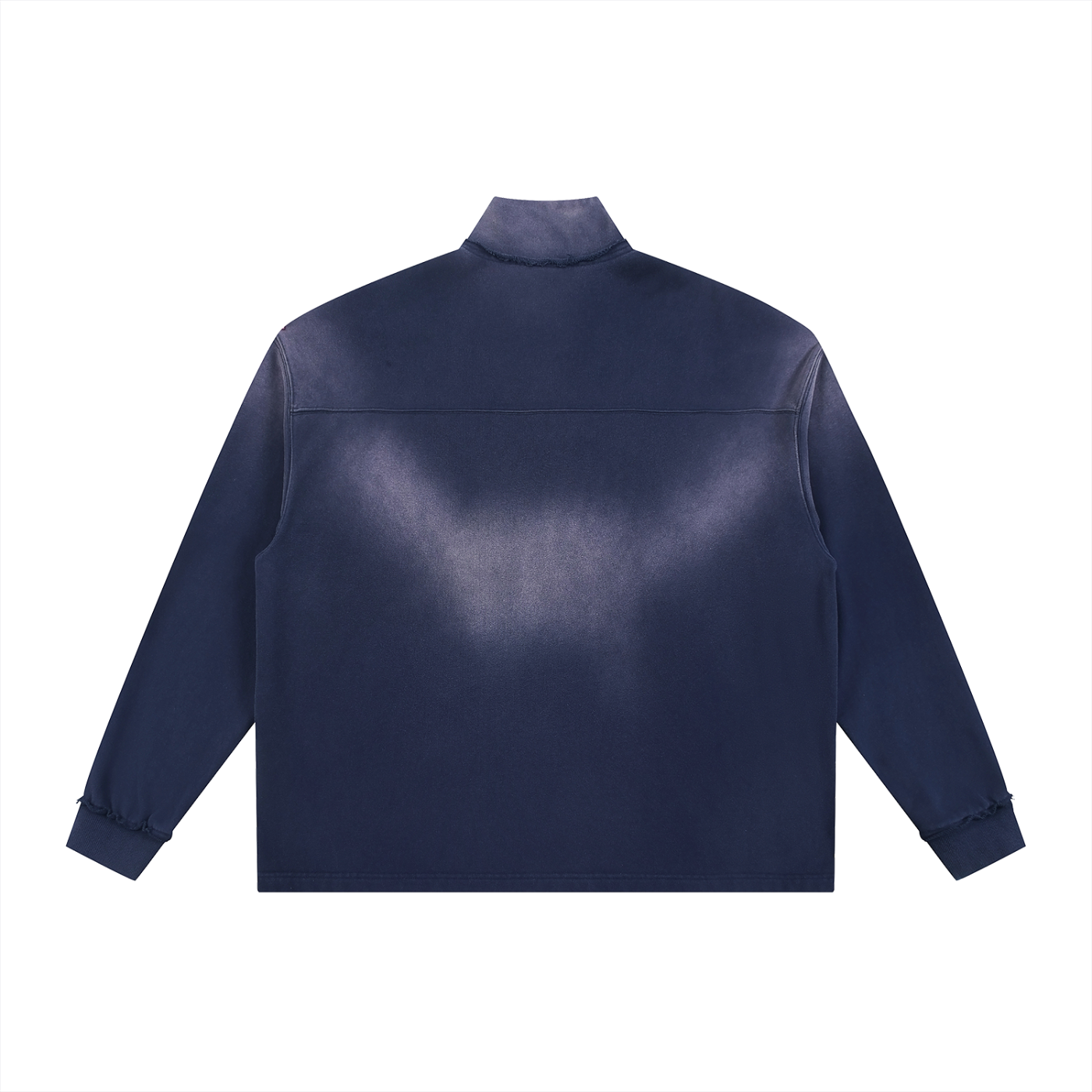 Aes Avera Sun Fade Raw Edge Quarter-Zip Sweatshirt
