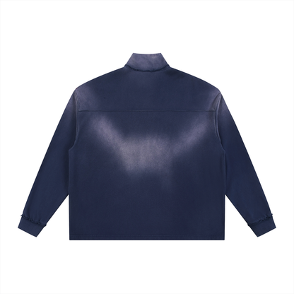 Aes Avera Sun Fade Raw Edge Quarter-Zip Sweatshirt