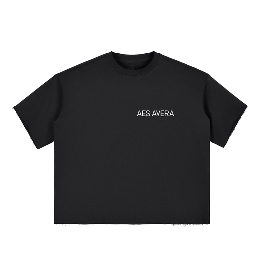 Aes Avera Boxy Half-Sleeve Raw-Edge T-Shirt