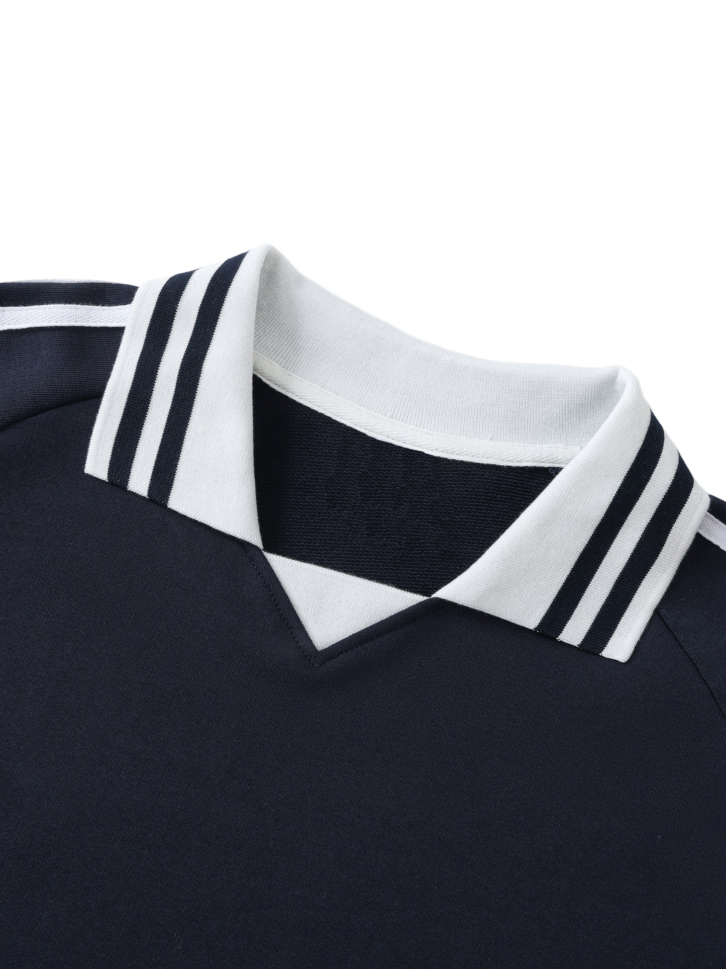 Aes Avera Contrast Striped Lapel Collar Sweatshirt