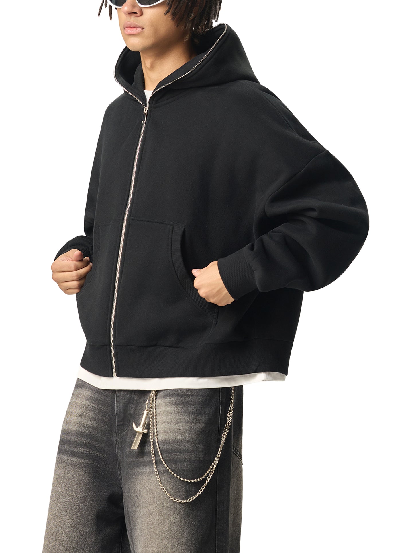 Aes Avera Fleeced Full-Zip Boxy Hoodie