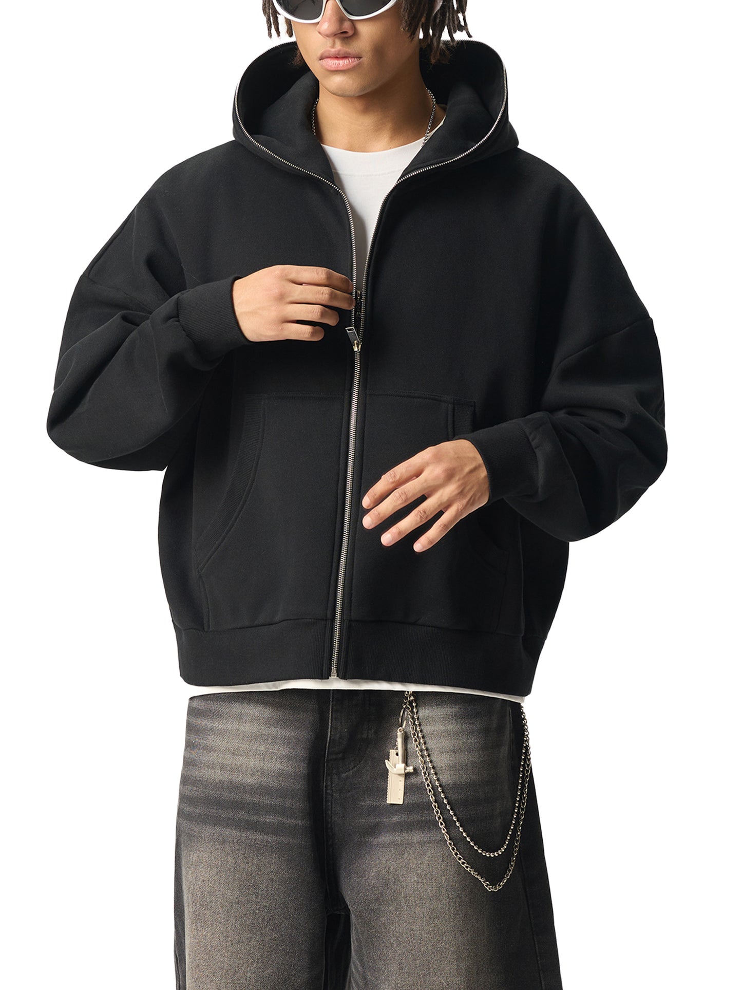Aes Avera Fleeced Full-Zip Boxy Hoodie