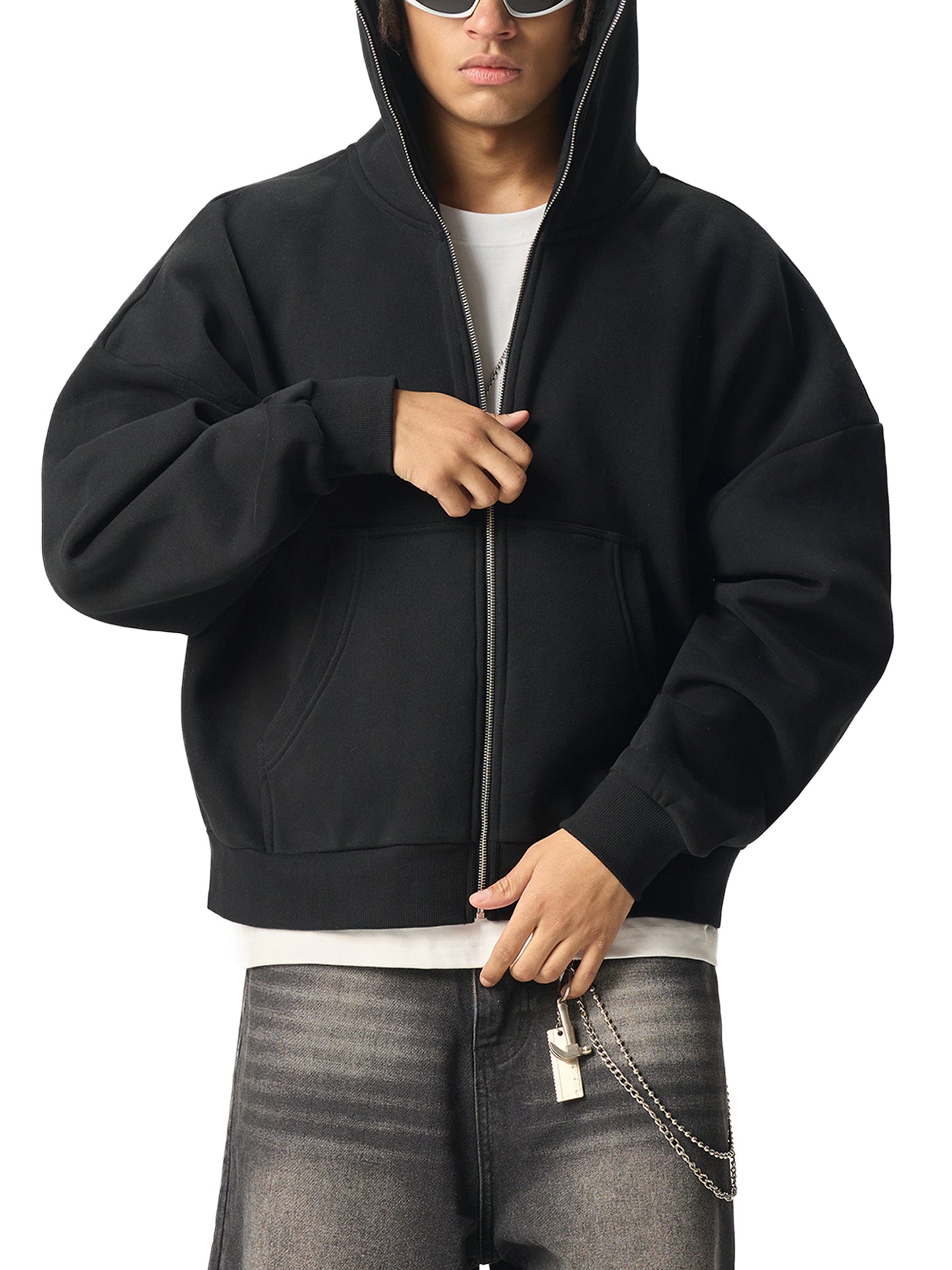 Aes Avera Fleeced Full-Zip Boxy Hoodie