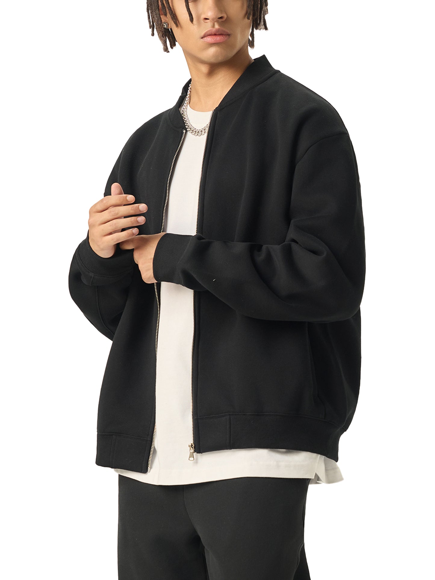 Aes Avera Essential Zip-Up Fleeced Varsity Jacket