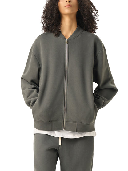 Aes Avera Essential Zip-Up Fleeced Varsity Jacket