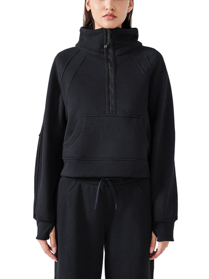 Aes Avera Cropped Half-Zip Sweatshirt
