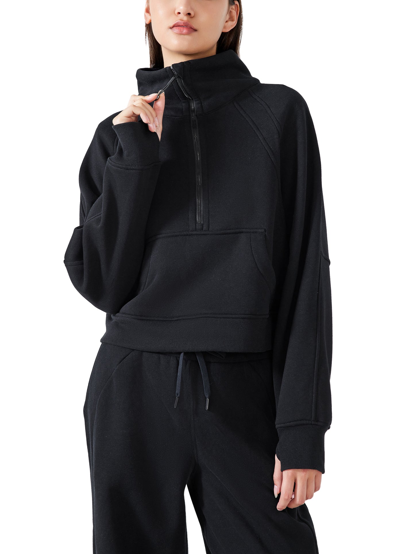 Aes Avera Cropped Half-Zip Sweatshirt