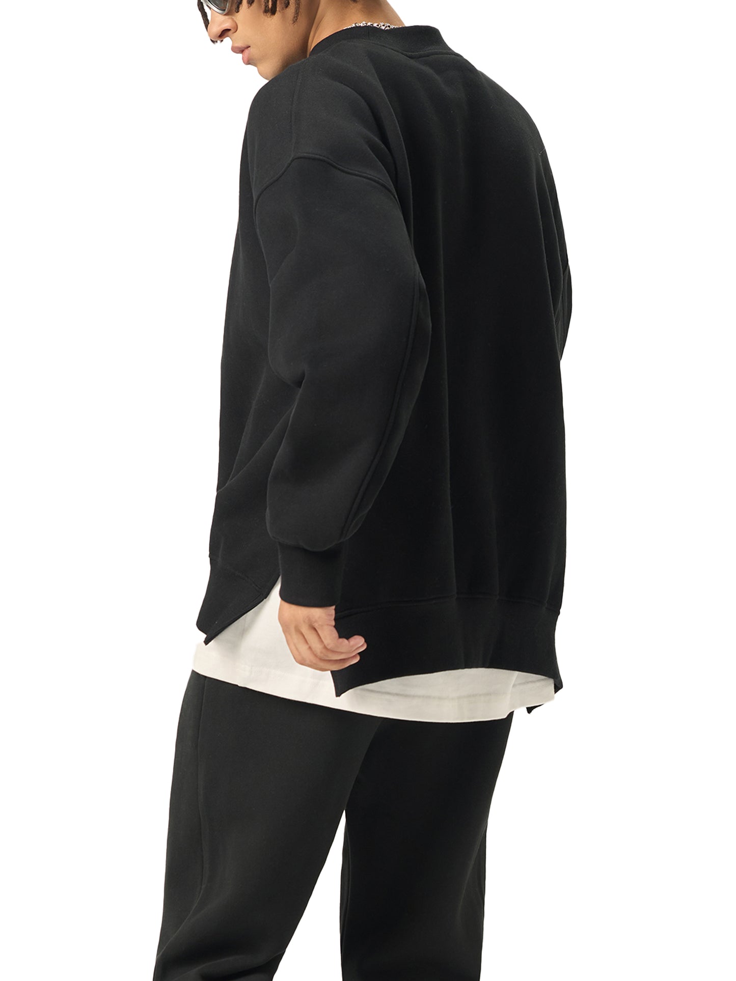 Aes Avera Silent Fleece Side Slit Crewneck Sweatshirt