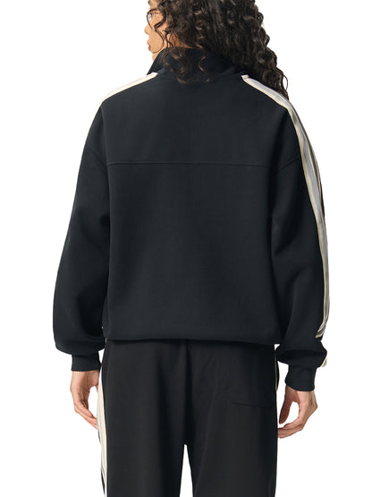 Aes Avera Contrast Side-Stripe Stand Collar  Jacket