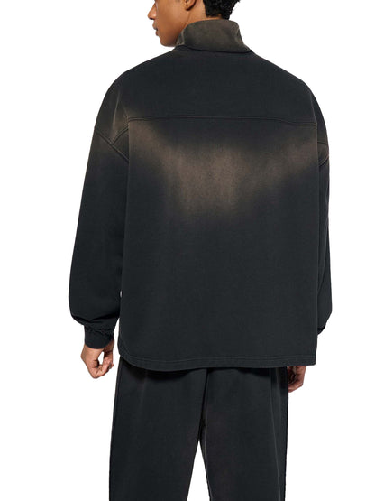 Aes Avera Sun Fade Raw Edge Quarter-Zip Sweatshirt