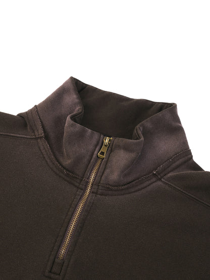 Aes Avera Sun Fade Raw Edge Quarter-Zip Sweatshirt