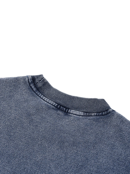 Snow Wash Oversized Crewneck Sweatshirt