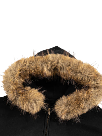AES AVERA Sun Fade Boxy Detachable Fur Hoodie